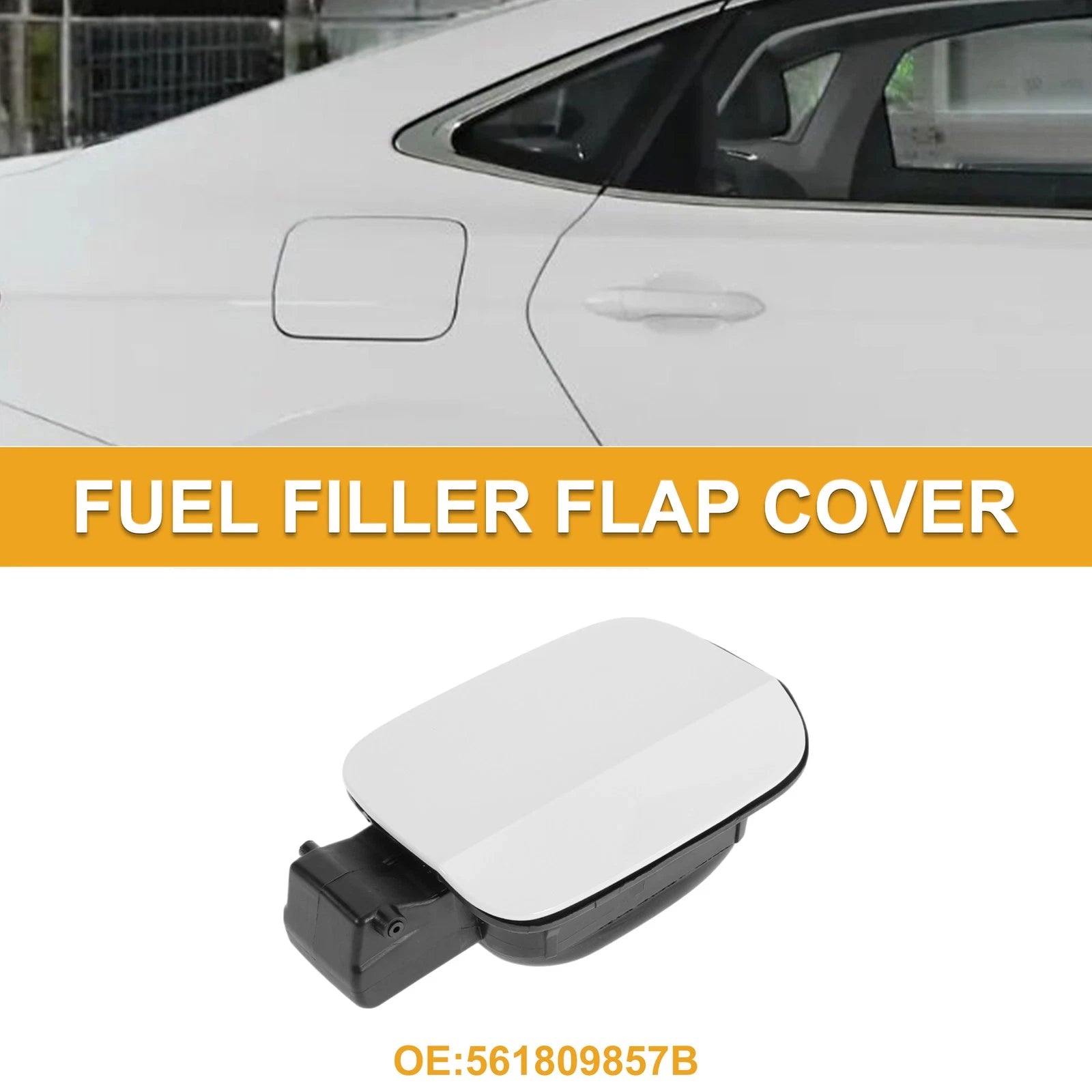 Fuel Tank Door Cap for Volkswagen Passat (2011–2018) Fuel Filler Flap Cover White