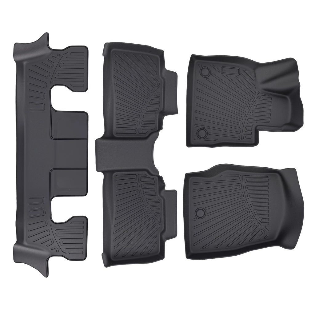 All Weather Floor Mats for Ford Explorer (2020–2025) TPE 6-Seat Black