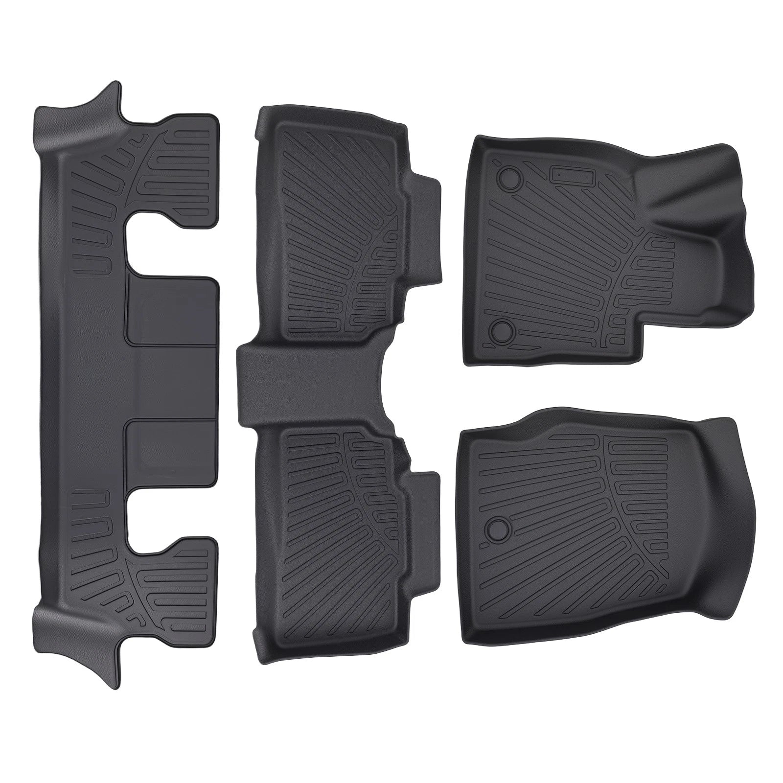 All Weather Floor Mats for Ford Explorer (2020–2025) TPE 6-Seat Black