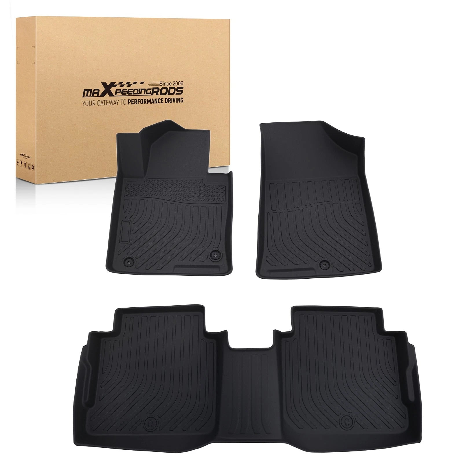Set of 4 Custom All-Weather Floor Mats for Hyundai Sonata (2015–2019) Kia Optima (2016–2020)
