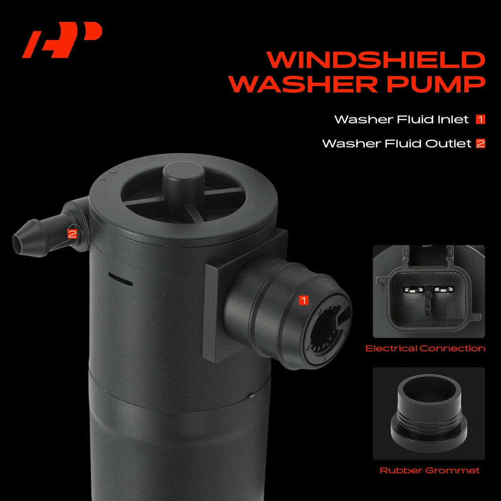 Windshield Washer Pump with Rubber Grommet for Toyota Corolla (2010-2018)