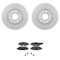Bosch Front Quietcast Rotors & Blue Ceramic Disc Brake Pad Kit for A3 Golf Jetta (2015–2020)