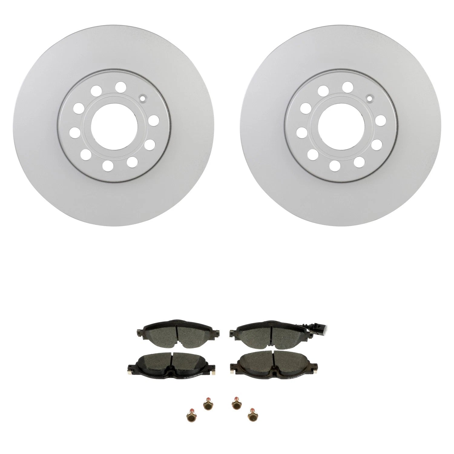 Bosch Front Quietcast Rotors & Blue Ceramic Disc Brake Pad Kit for A3 Golf Jetta (2015–2020)