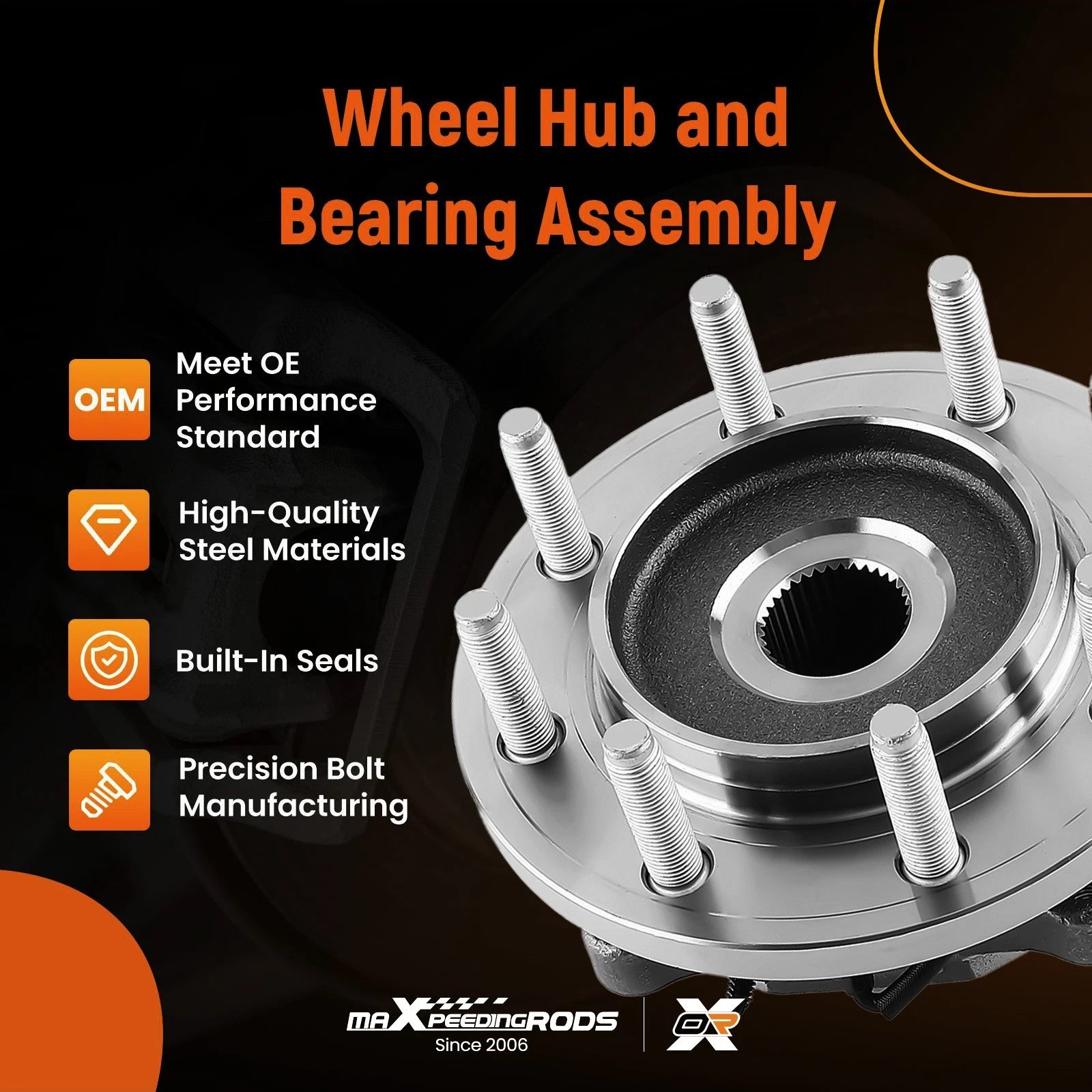 Front Wheel Hub Bearing Assembly for RAM 2500 3500 4WD (2012–2013)