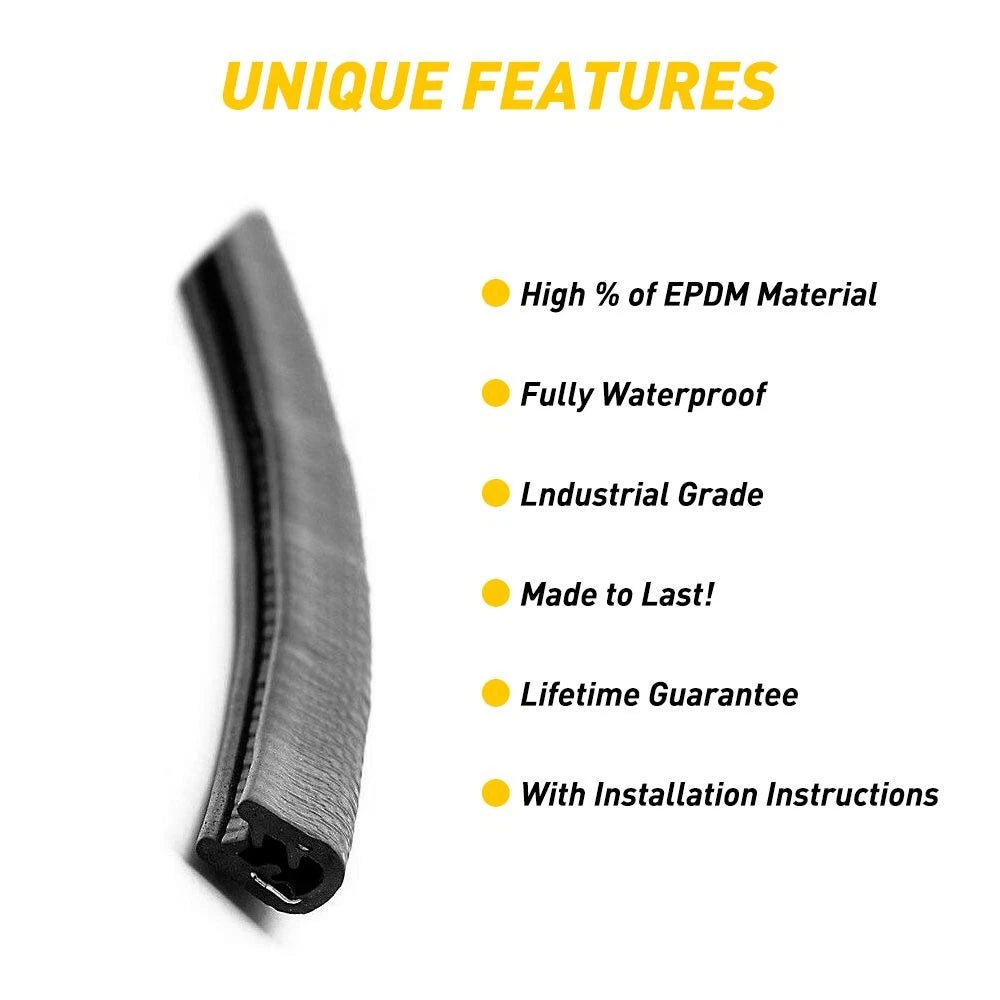 16ft Rubber Edge Trim Molding for Car Door Guard Protection