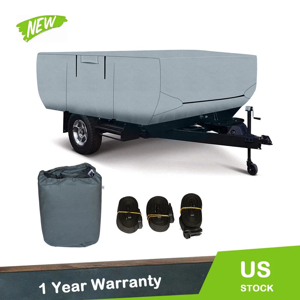 Waterproof Pop Up Folding Camper RV Cover for Trailers (16-18 FT)