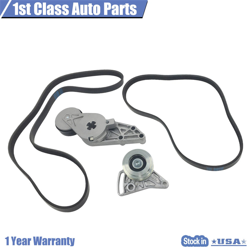 2X Serpentine Belt and Tensioner Assembly Kit for VW Passat (1997–2001)