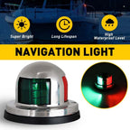 2X Stainless Steel LED Bow Navigation Lamp for Marine Boat Yacht (12V)