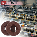 2X Oil Seal Rotary Shaft Seal for Various Models (18x40x10mm) FKM Rubber
