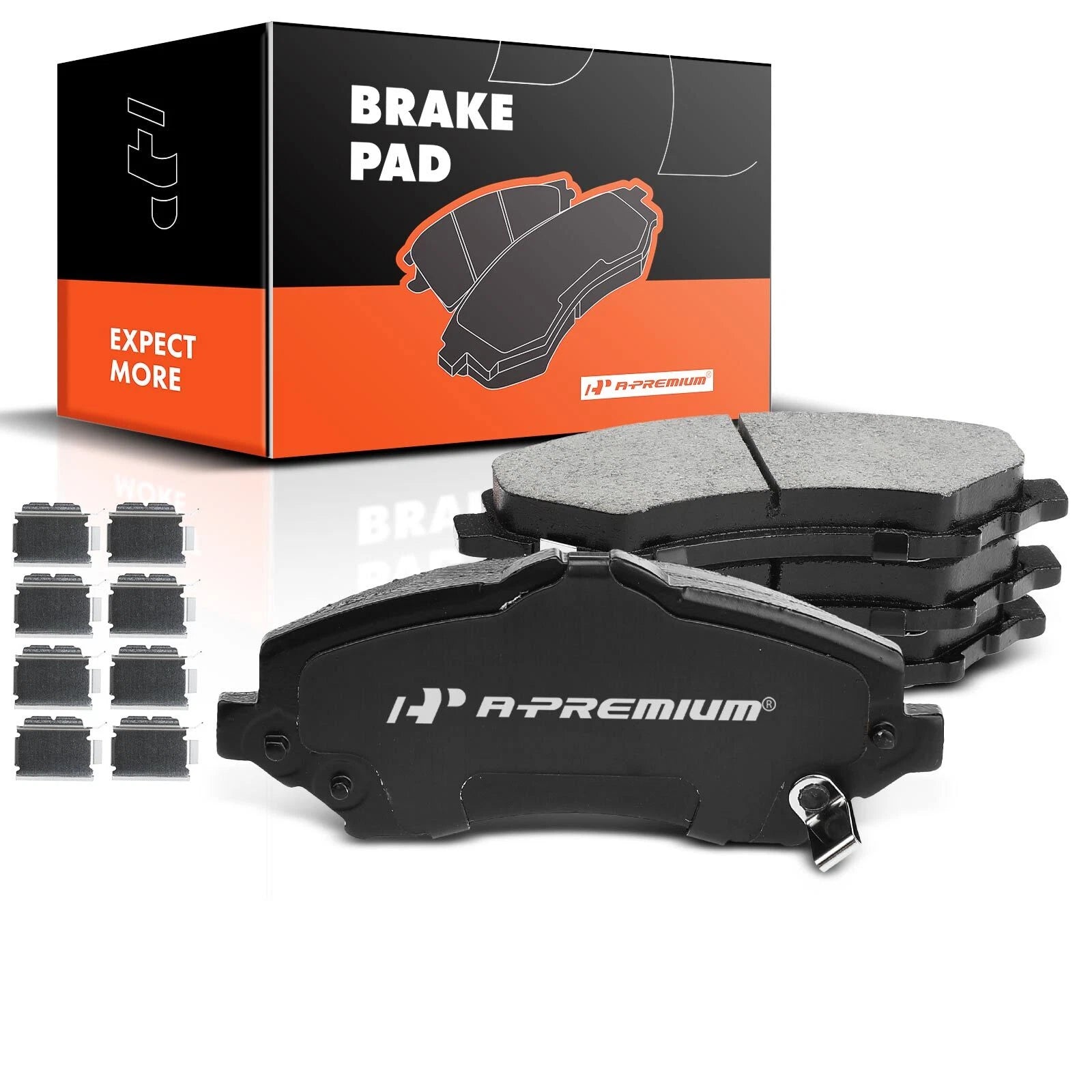 Set of 4 Front Ceramic Brake Pads for Jeep Wrangler (2007–2018)