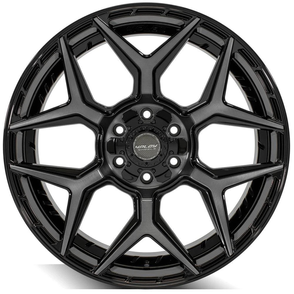 22" Gloss Black Wheel with Brushed Face for 2004-2012 Chevy Colorado