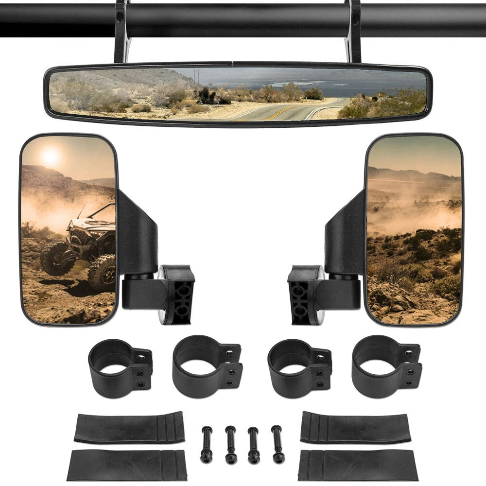 Set of 2 Roll Bar Mirrors for Yamaha Rhino 450 660 700 (2004–2018)