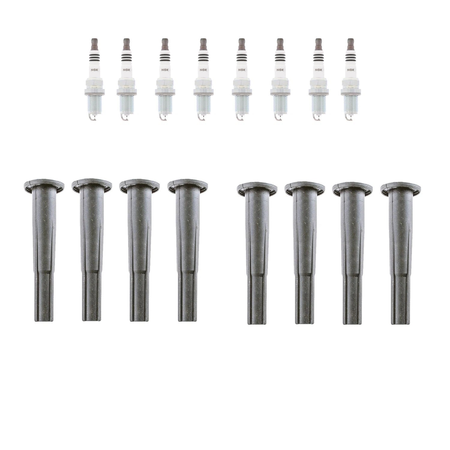 NGK 8 Ruthenium HX Spark Plugs & Denso Coil Boots Kit for LS400 SC400 (1990–2000)
