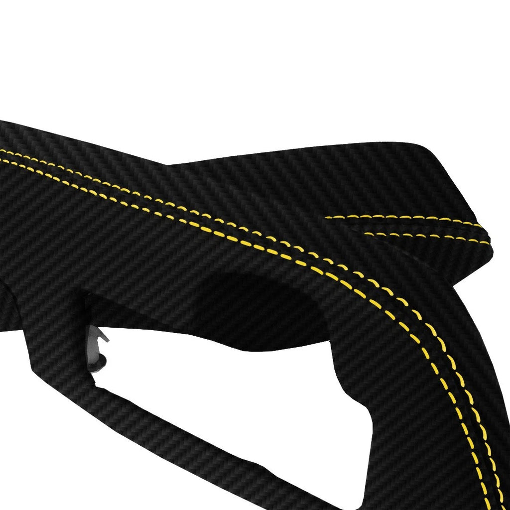 Carbon Fiber Door Panel Armrest Cover for Acura TL (2009–2014) Yellow Stitch
