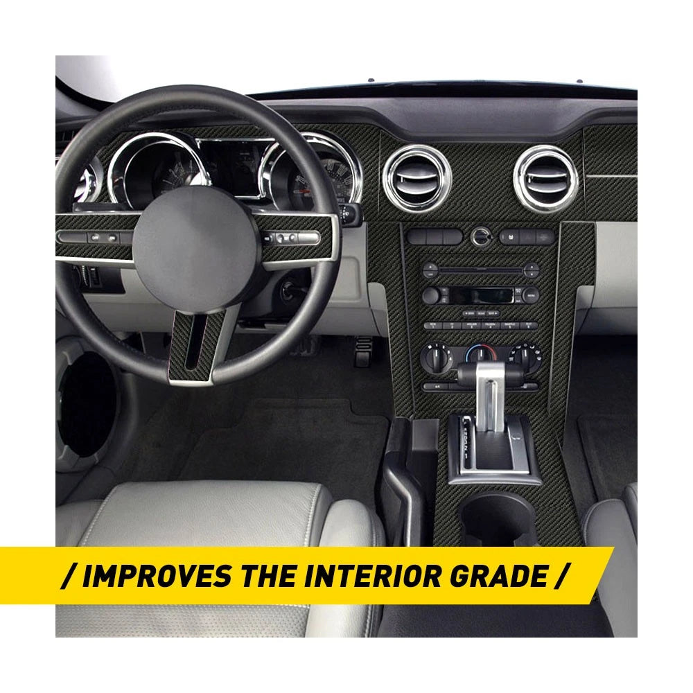22Pcs Carbon Fiber Interior Trim Cover for Ford Mustang (2005–2009)