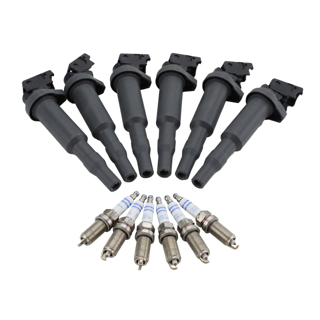 Set of 6 Ignition Coils & 6 Spark Plugs for BMW E60 E61 E85 E86 E90 E91 (2001–2013)