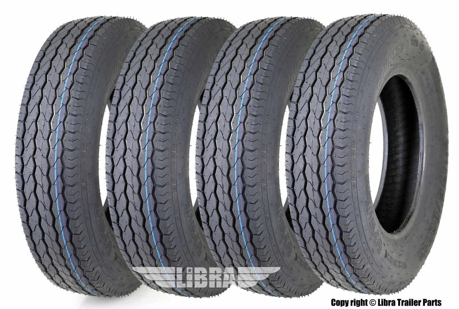 Set of 4 Premium Free Country Trailer Tires ST175/80D13 B78-13 8 Ply LR D