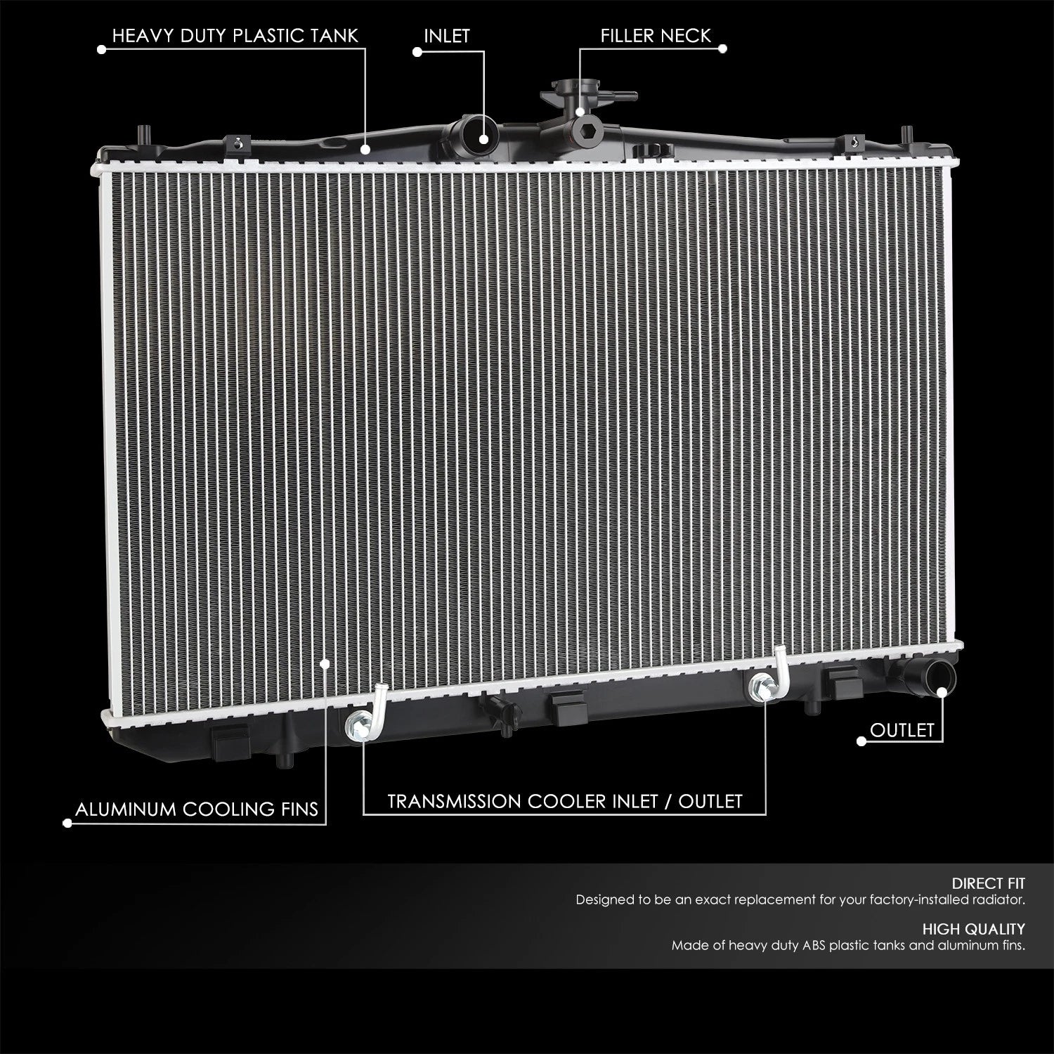 Aluminum Core Radiator for RX350 RX450H Sienna 3.5L (2010–2016) DPI 13207