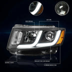 LED DRL Bar Projector Headlights for Jeep Grand Cherokee (2014–2016)