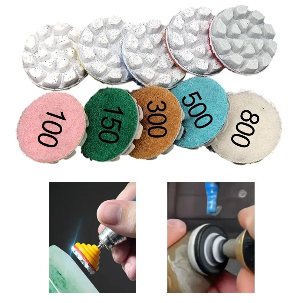10PCS 25mm Wet Dry Polishing Pads for Granite Concrete Marble