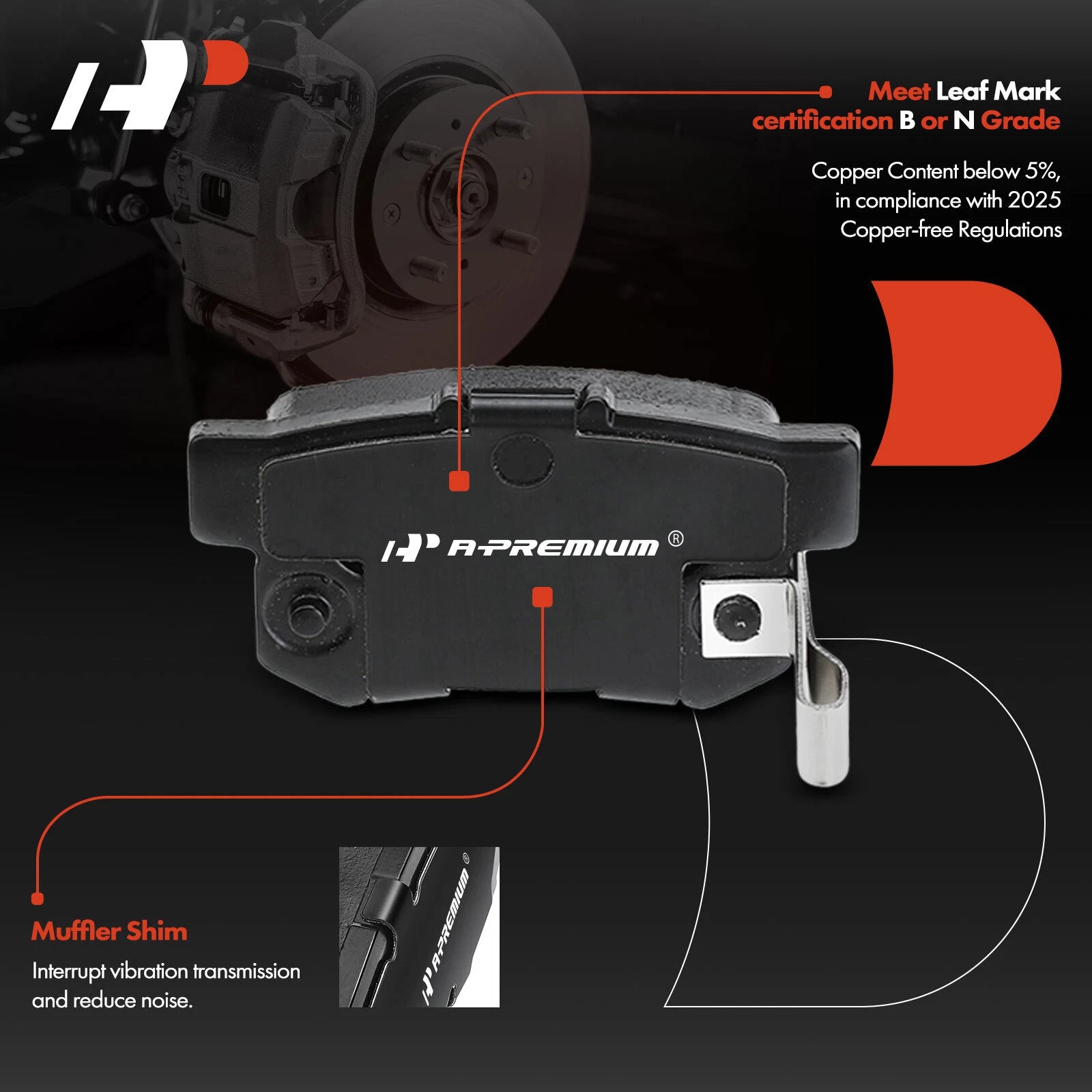 Rear Disc Rotors & Ceramic Brake Pads Set for Honda