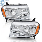 Pair Headlamp for Honda Pilot (2009-2011) Halogen Chrome Assembly