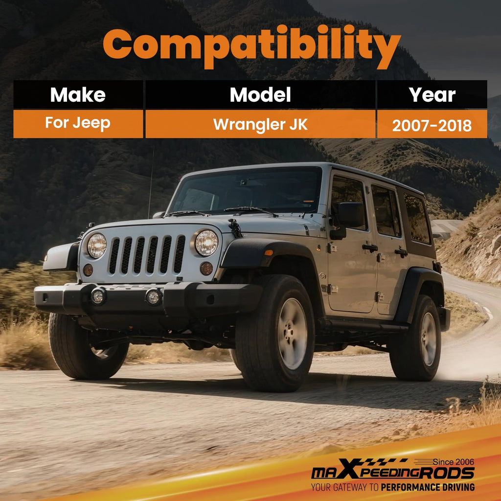 Adjustable Track Bar Rods 0-6" Lift for Jeep Wrangler JK (2007-2018)