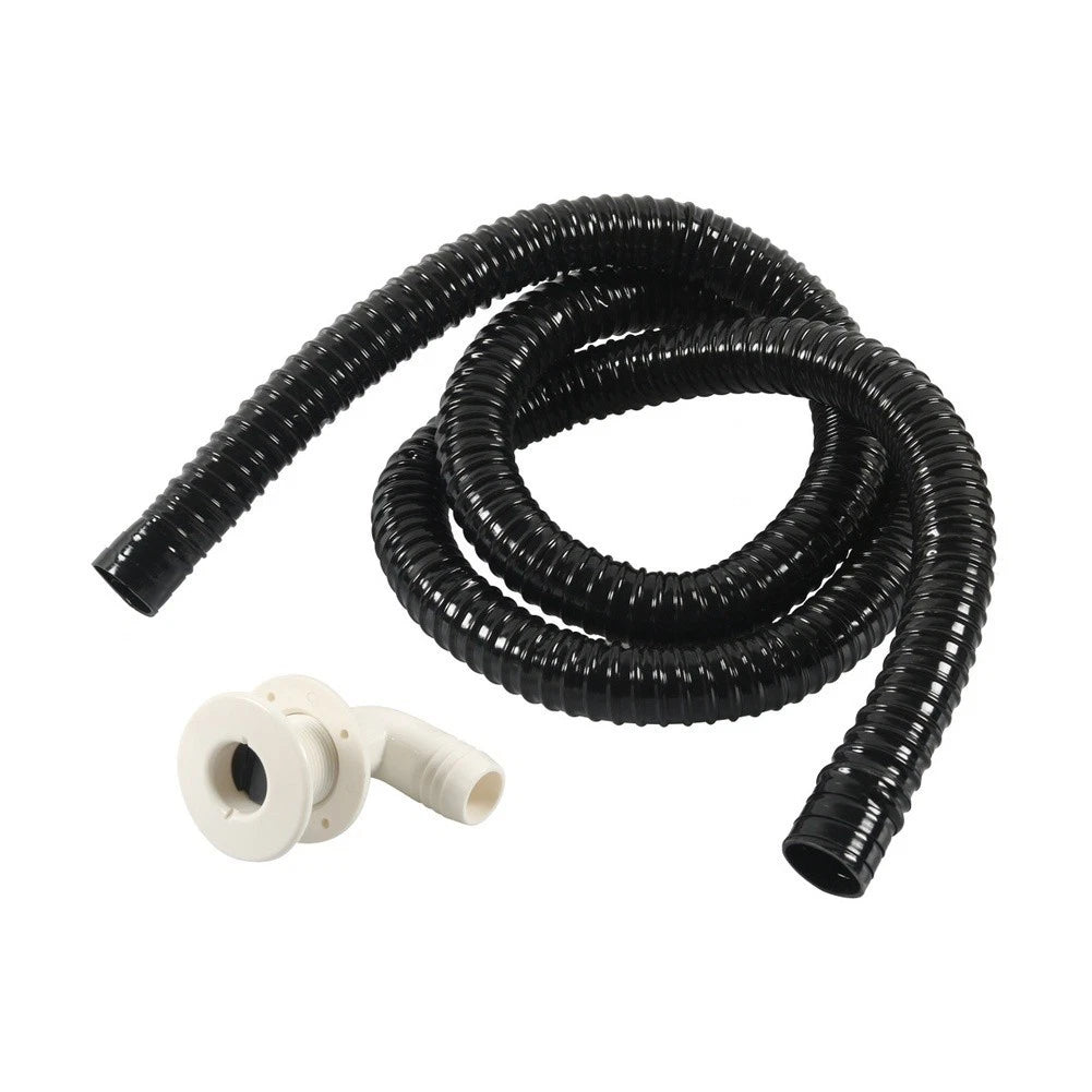 Bilge Drain Kit for Boats (1-1/8 Inch ABS Fitting, 2m PVC Hose)