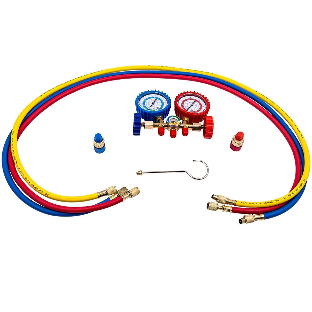Manifold Gauge Kit with 5ft Charging Hose for HVAC AC R134a
