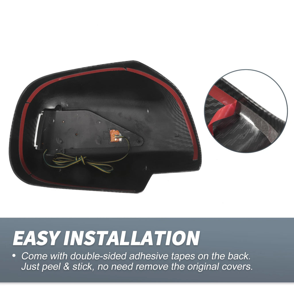Pair Rearview Mirror Cover Overlay Black Carbon Fiber for Lexus RX330 RX350 (2003)