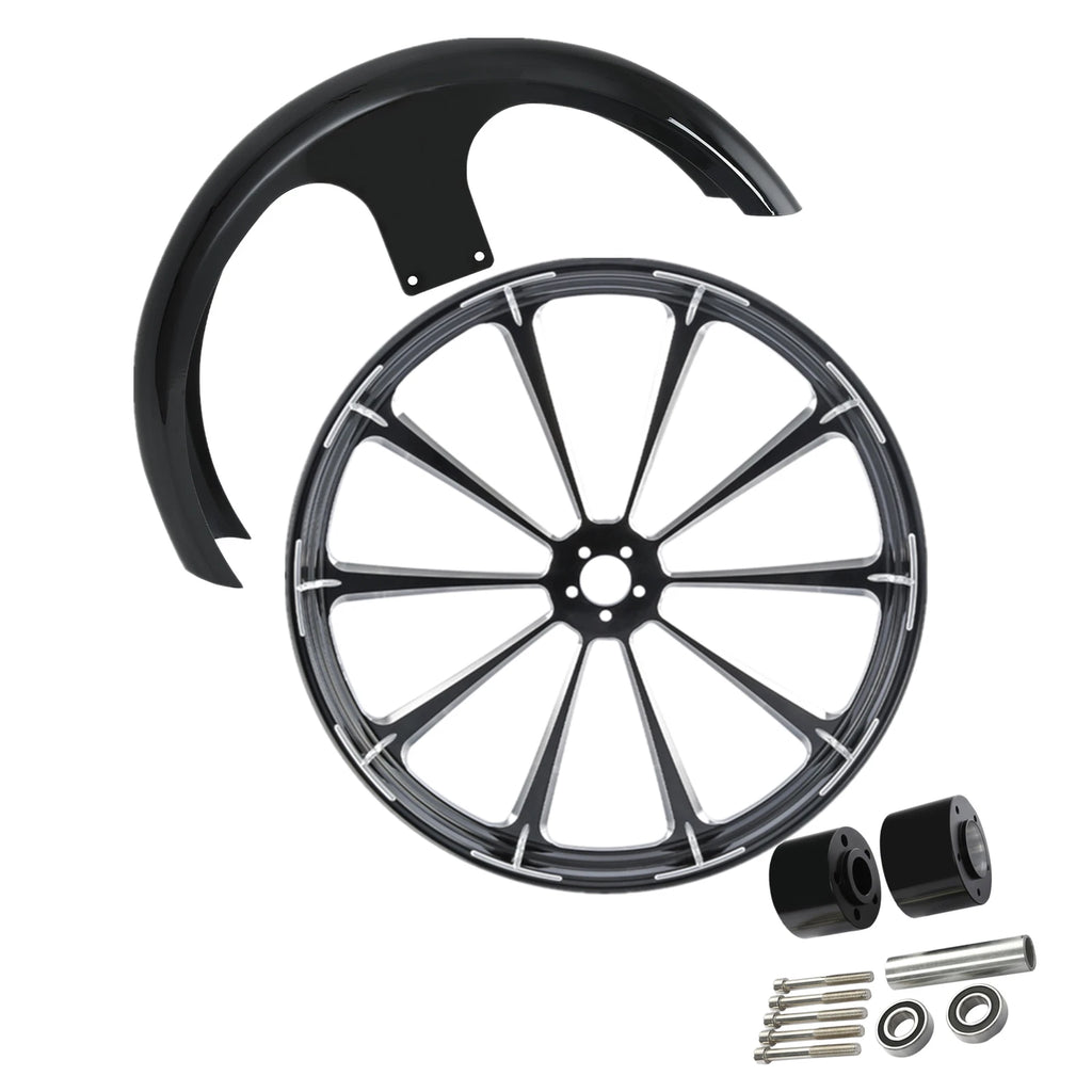 26" Front Wheel Rim Dual Disc & Painted Fender for Harley Electra Glide (2008–2025)