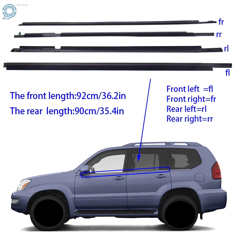 Weatherstrip Rubber Window Belt Moulding for Lexus GX470 (2003–2009)