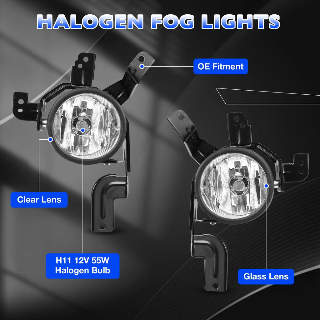 Set of 2 Clear Fog Lights for Honda CR-V (2007-2009)