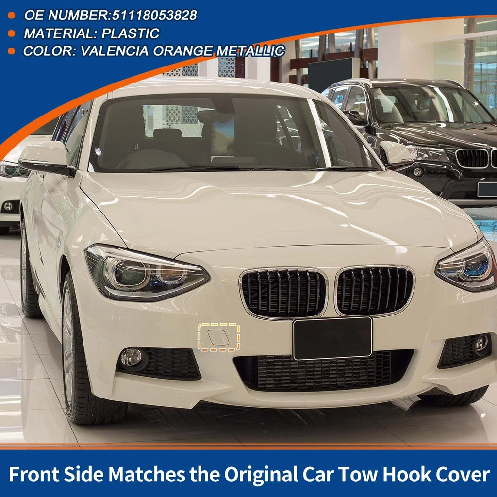 Tow Hook Cover Front Car Bumper for BMW Valencia Orange Metallic
