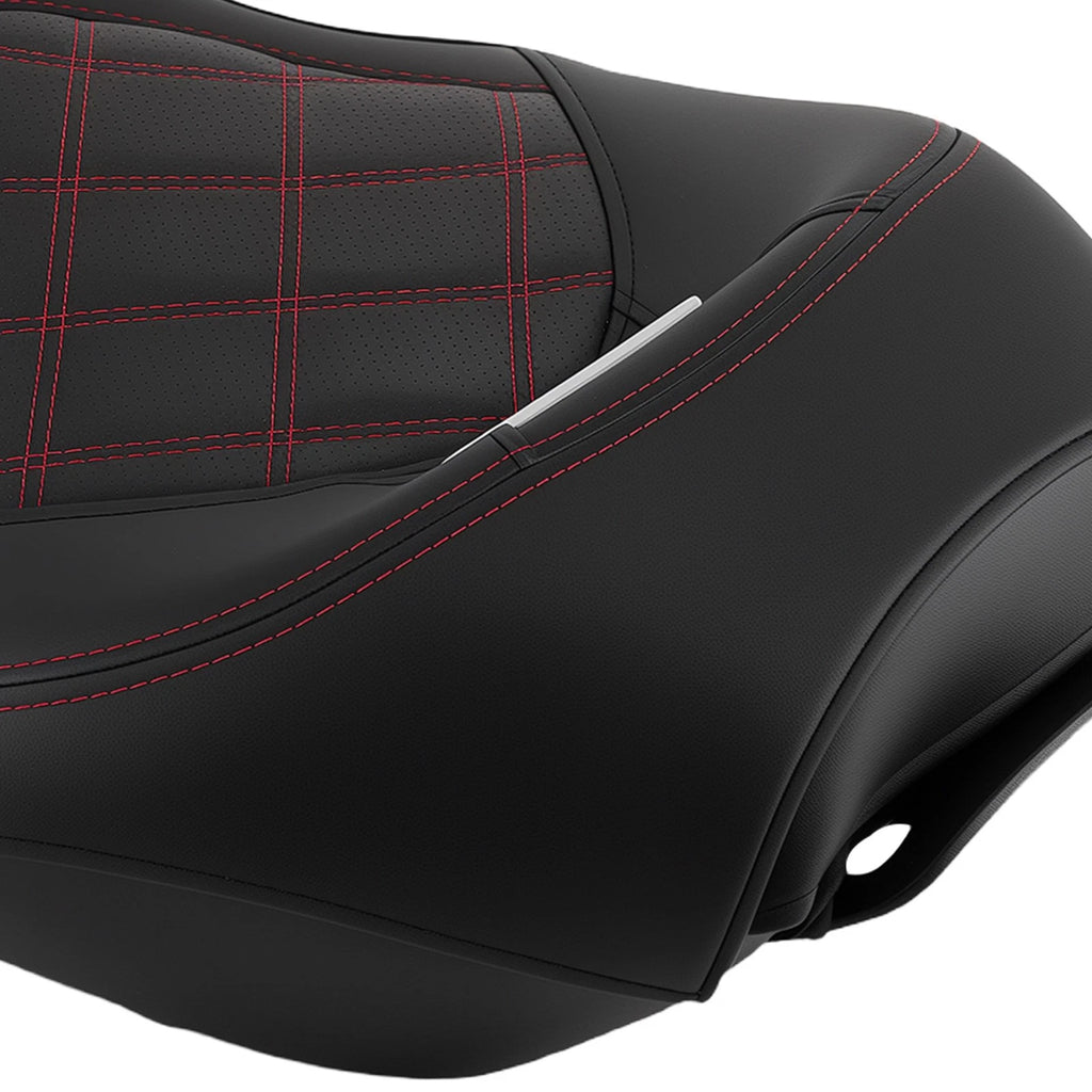 Front Rear Seat Set for Harley Touring (2009–Present) Black Red