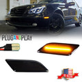Set of 2 Euro Smoked Lens Amber LED Side Marker Lights for Mercedes W204 (2012–2014)