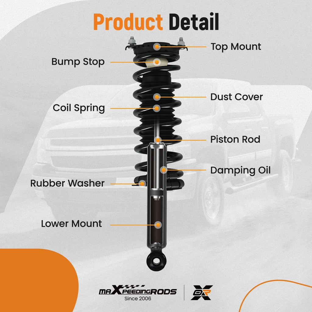 Complete Struts Rear Shocks w/ Spring Assembly for Subaru Outback (2005–2007)