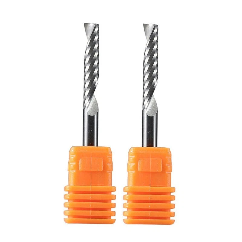 2Pcs 4mm Single Flute Spiral End Mill Router Bits for Aluminium (4mm22mm)