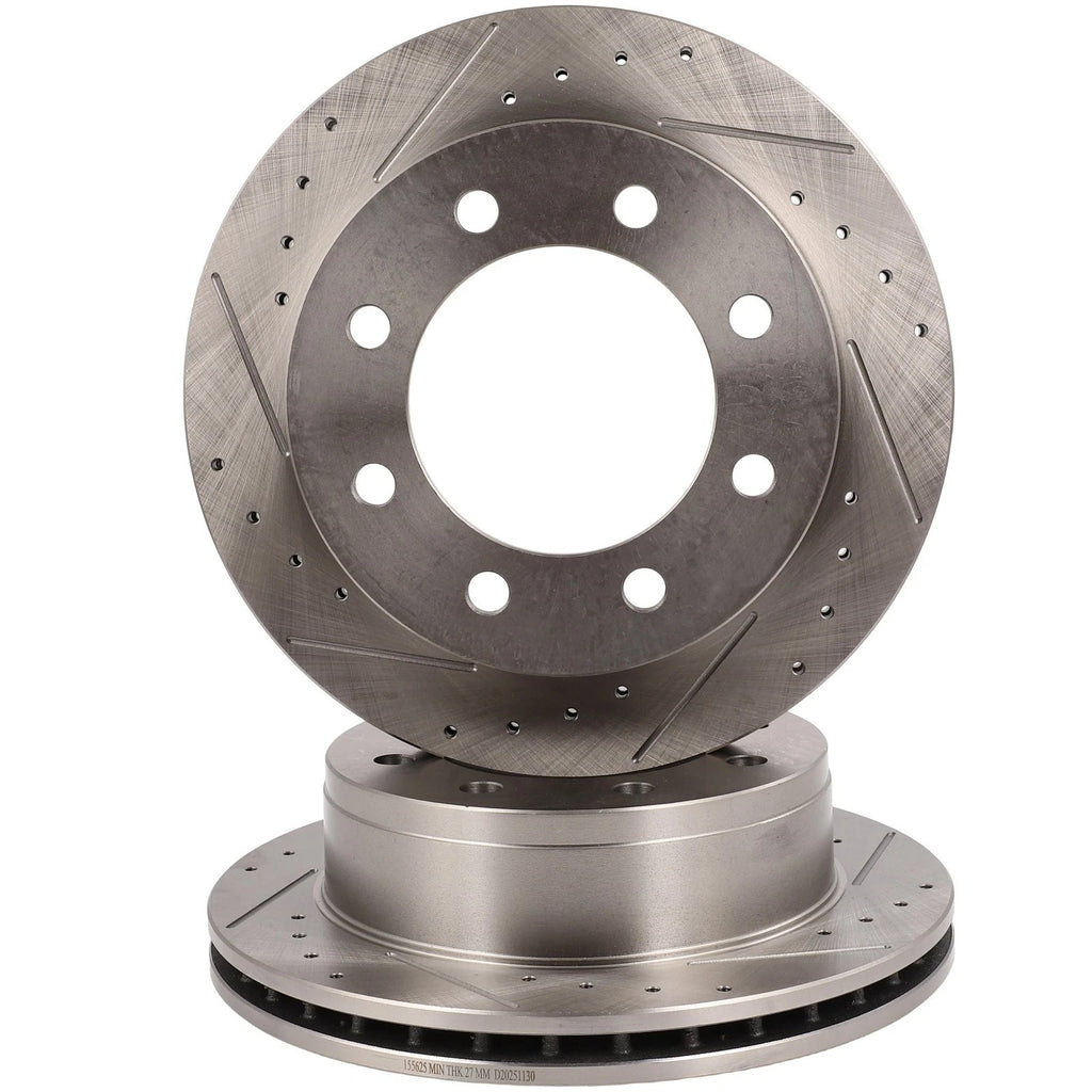 Rear Drilled Slotted Brake Rotors for Chevrolet Silverado 2500, GMC Yukon XL 2500
