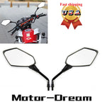 Adjustable Rearview Side Mirrors 10mm for Honda CB, Suzuki, Kawasaki