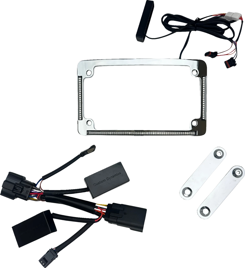 LED Chrome License Plate Frame for Custom Dynamics TF05-23-C