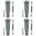 Set of 4 NGK Iridium IX Spark Plugs & Coil Boots for C-Max Escape Fusion MKZ (2013–2019)