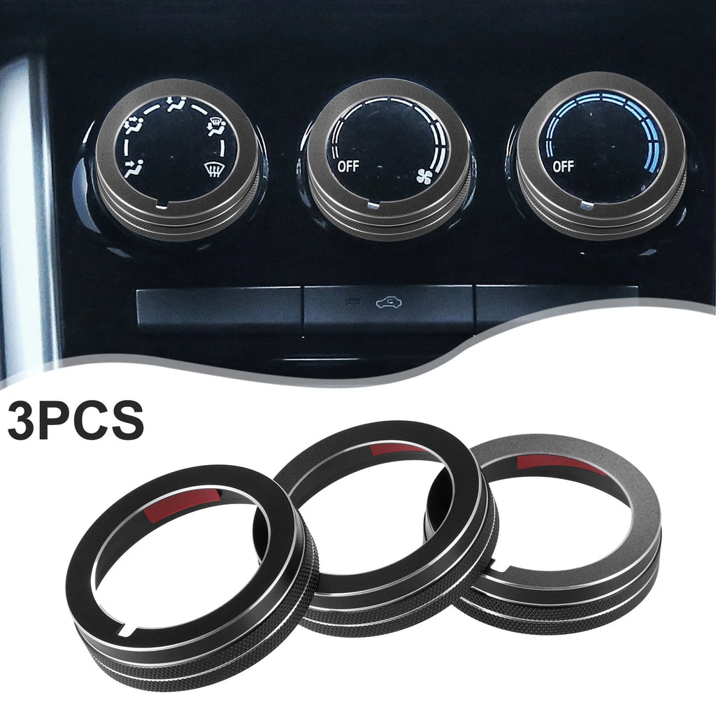 3X AC Air Conditioner Switch Knob Cover for Mazda CX-3 (2015) Black