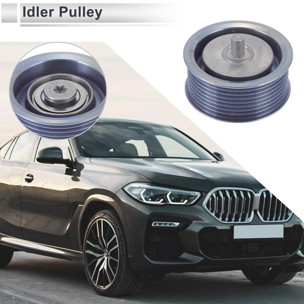 Drive Belt Idler Pulley for BMW X6 (2008–2011) No. 11287627053 Silver Tone