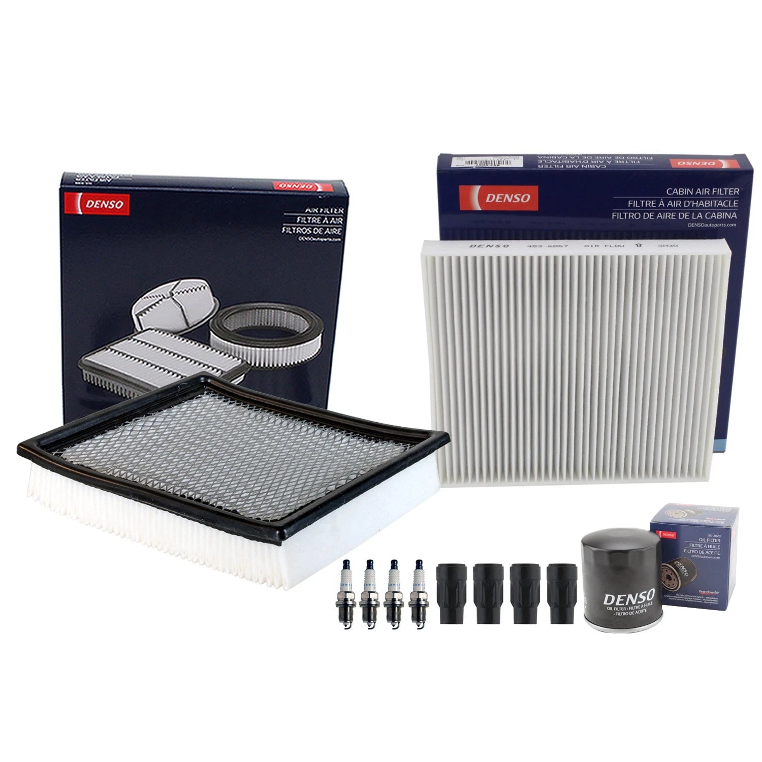 Denso Tune Up Kit 4 Spark Plugs & Boots for Dodge Journey (2009–2015)