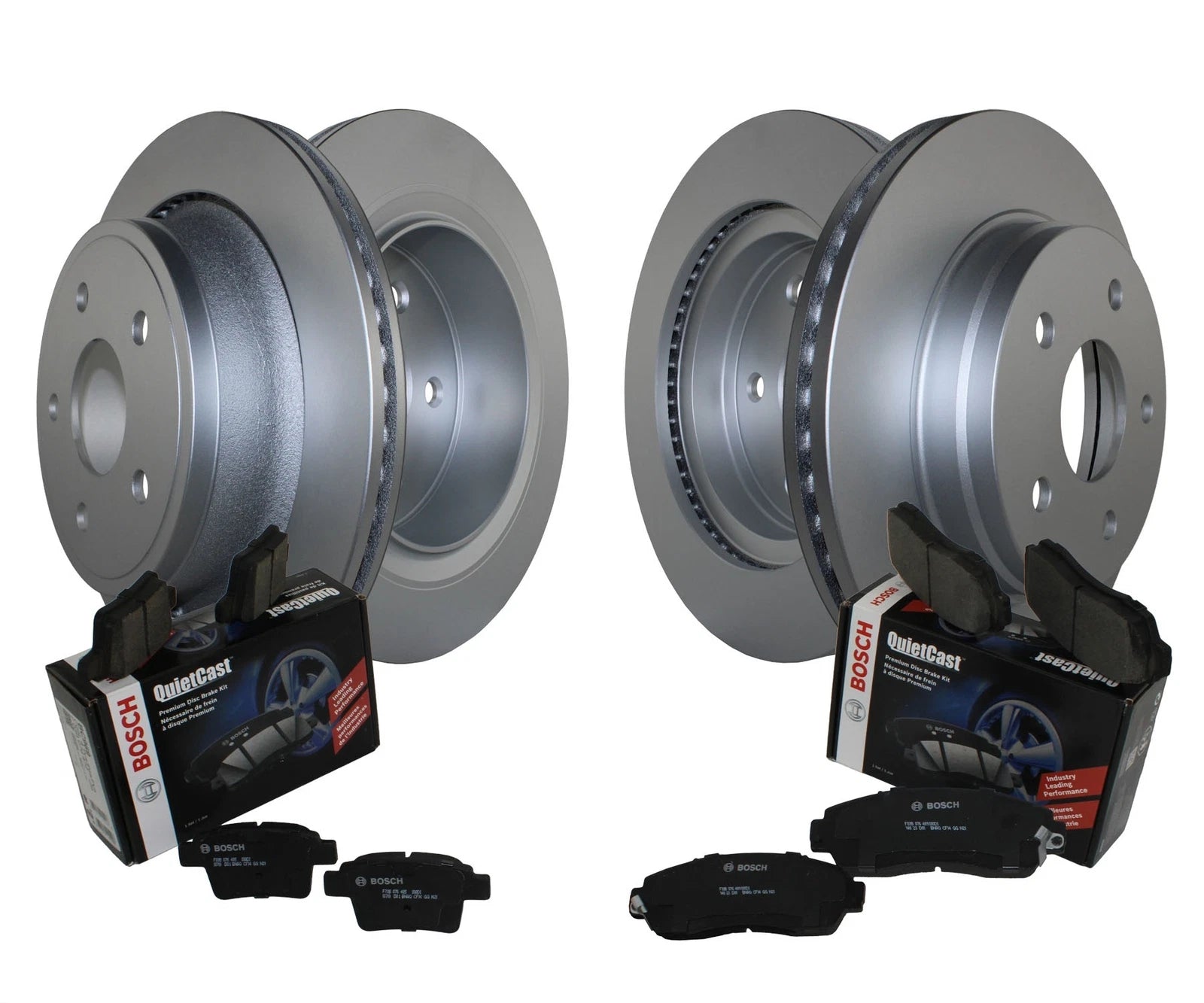 Front Rear Brake Kit Disc Rotors & Ceramic Pads for Dodge Ram 1500 (2002–2023)