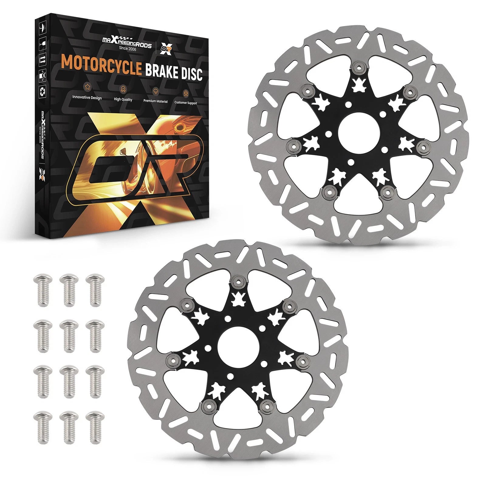 Pair Front Brake Discs for Harley Davidson Road Glide FLTRX/Road King (2010–2023)
