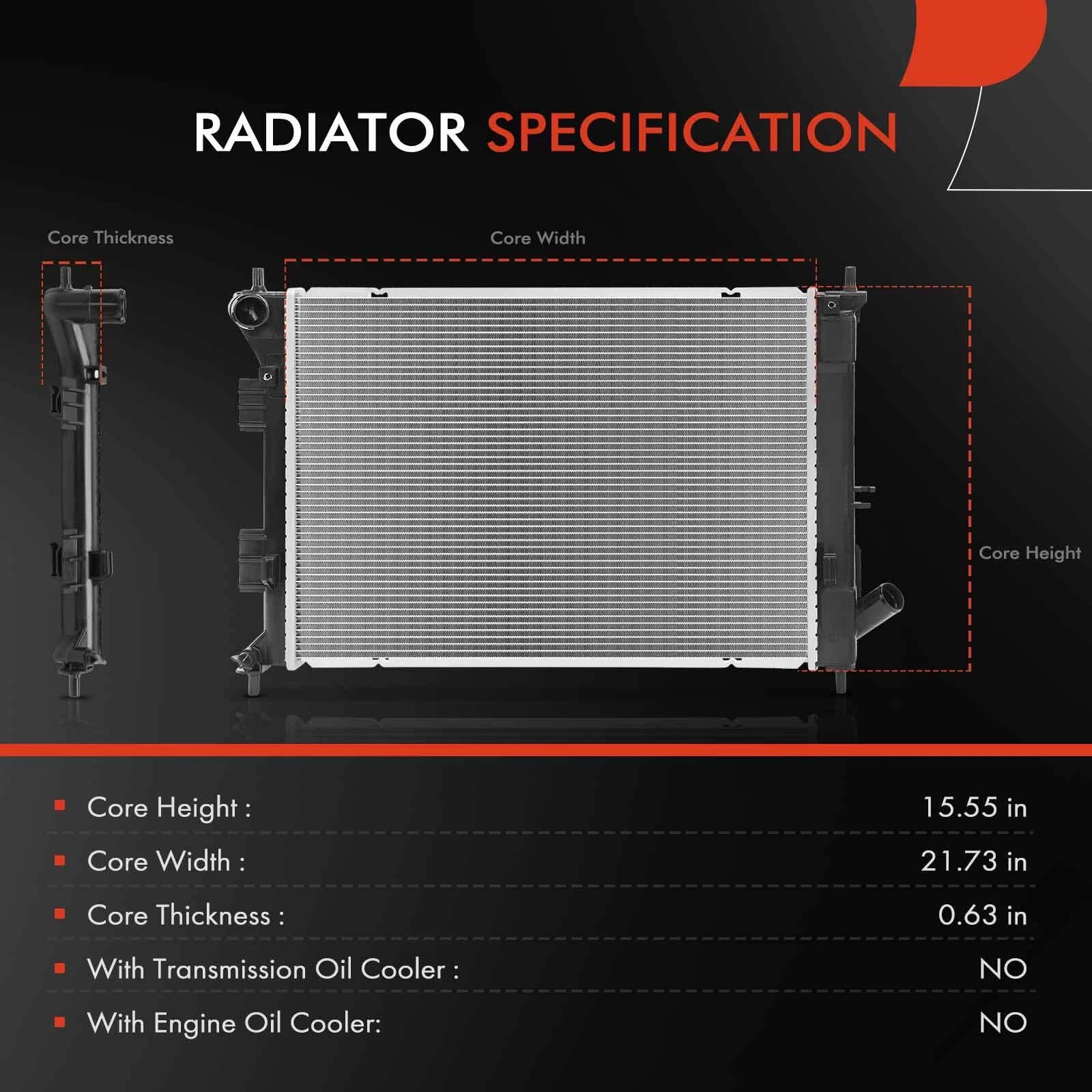 Radiator for Hyundai Elantra (2012–2013) Kia Soul Forte Manual Transmission