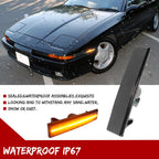 Black Lens Amber LED Front Side Marker Light for Toyota Supra, Celica