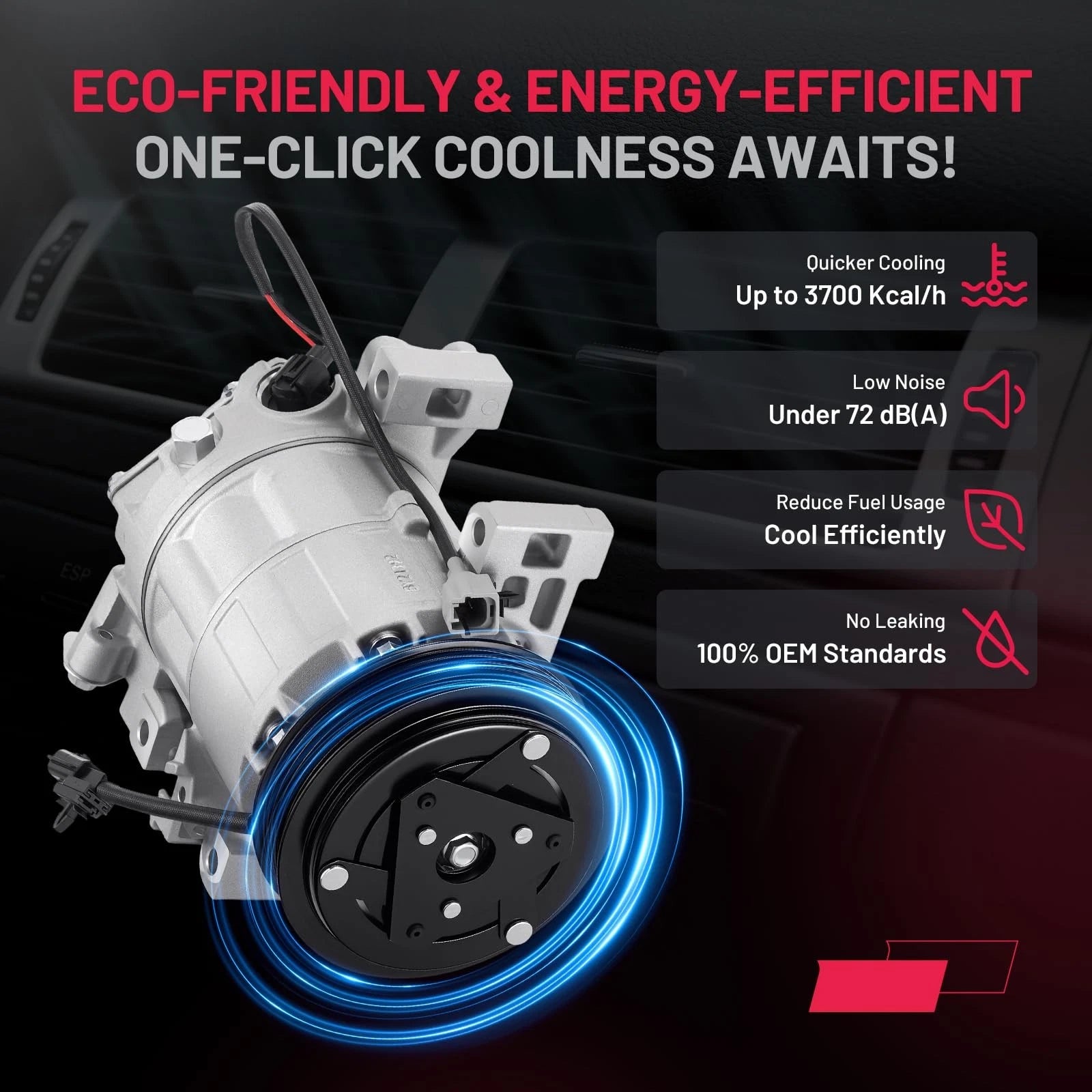 A/C Compressor with Clutch for Nissan Altima 2.5L L4 (2007–2018) 98664